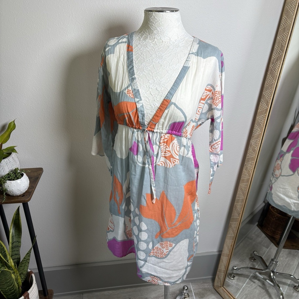 Good Life Women ~S/M* Multicolor Swim Cover Up Boho Coastal Floral Gauze
